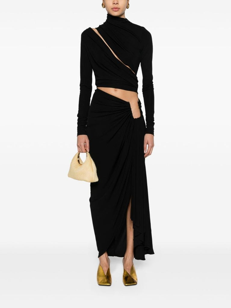 Black Monstera Cut-out Top