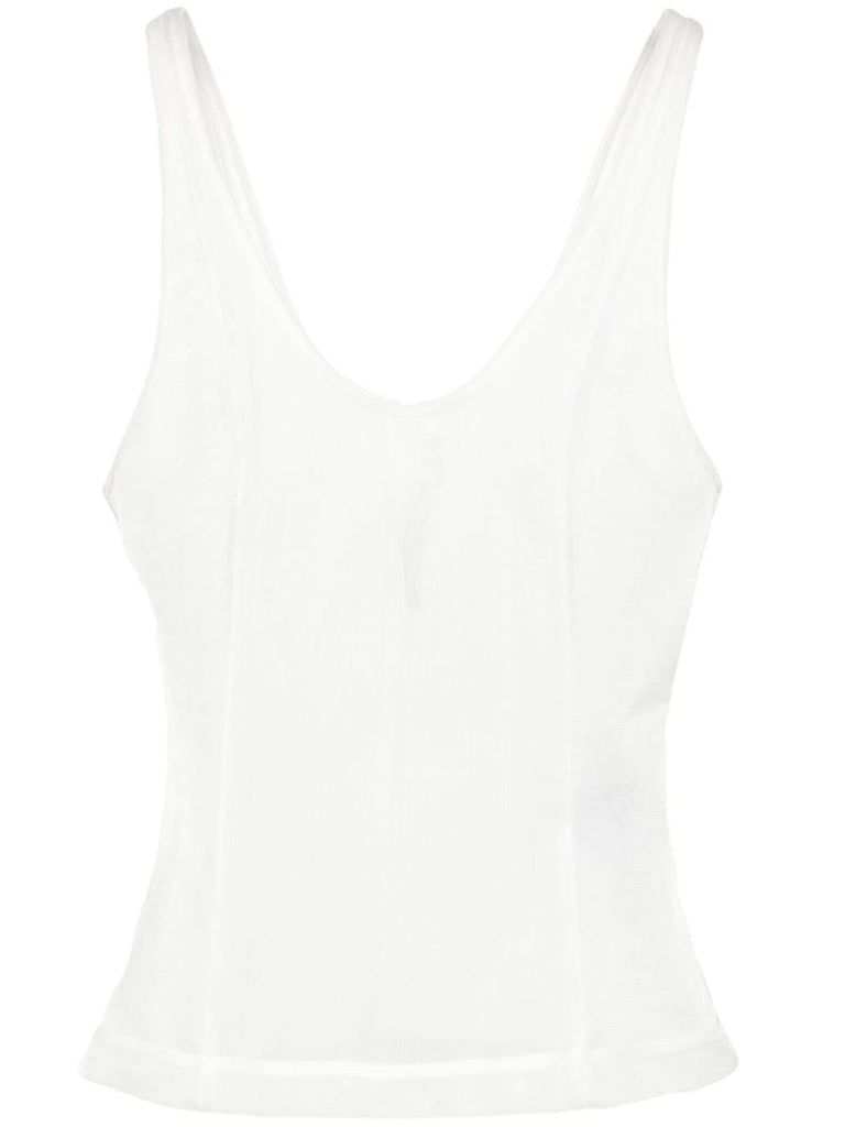 White Boned Tank Top
