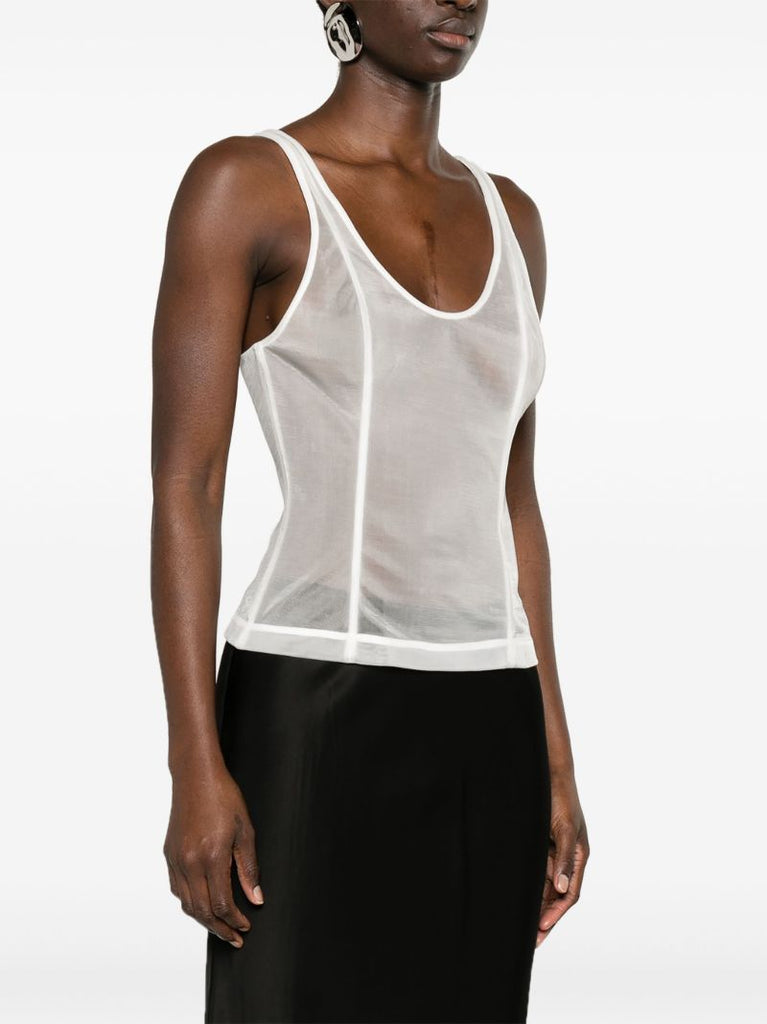 White Boned Tank Top