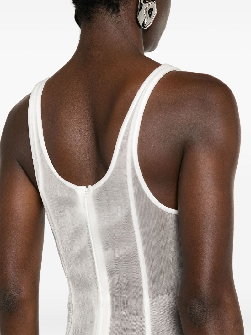 White Boned Tank Top