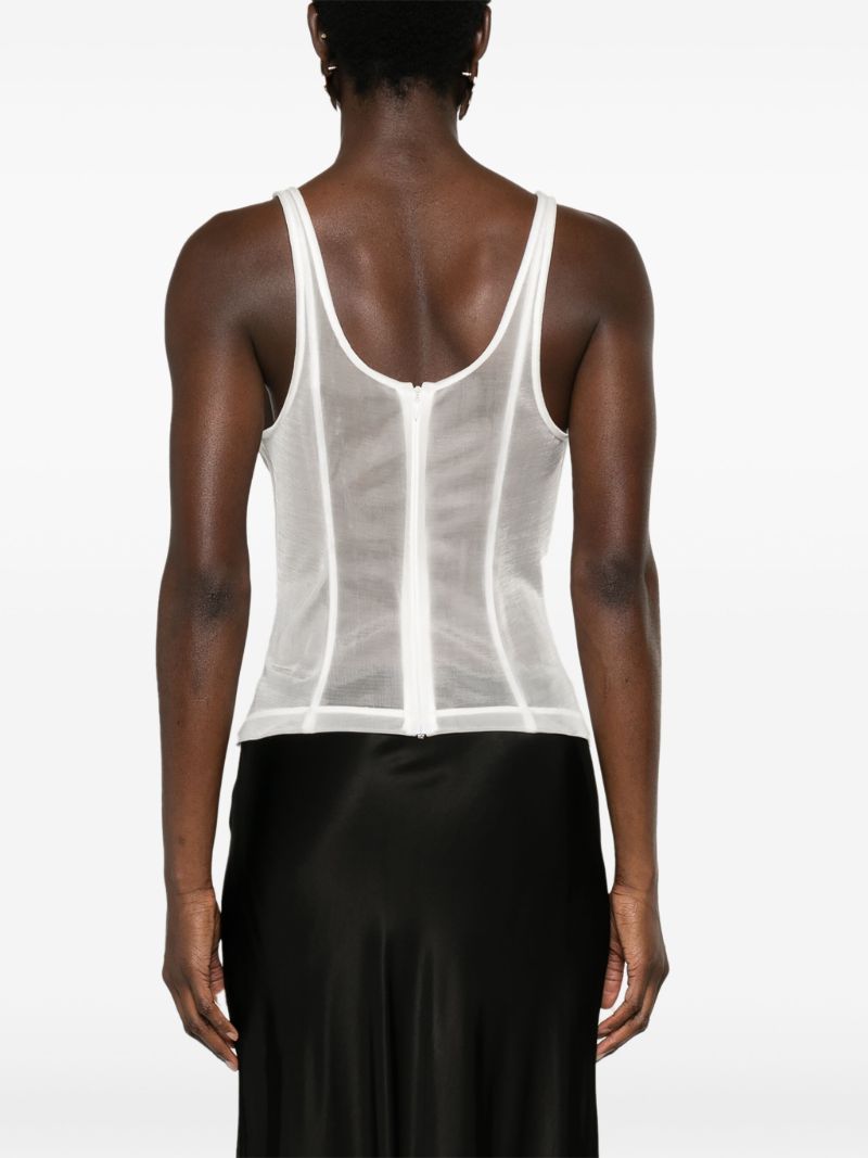 White Boned Tank Top