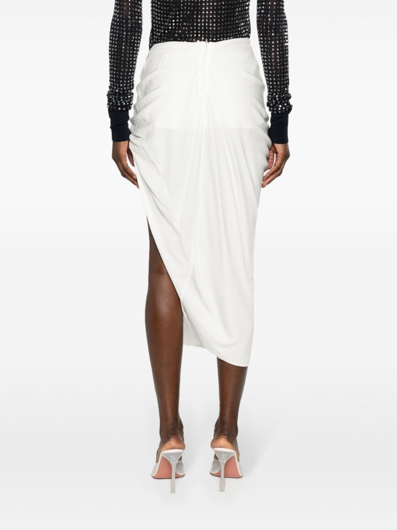 White Euripides Ruched Midi Skirt