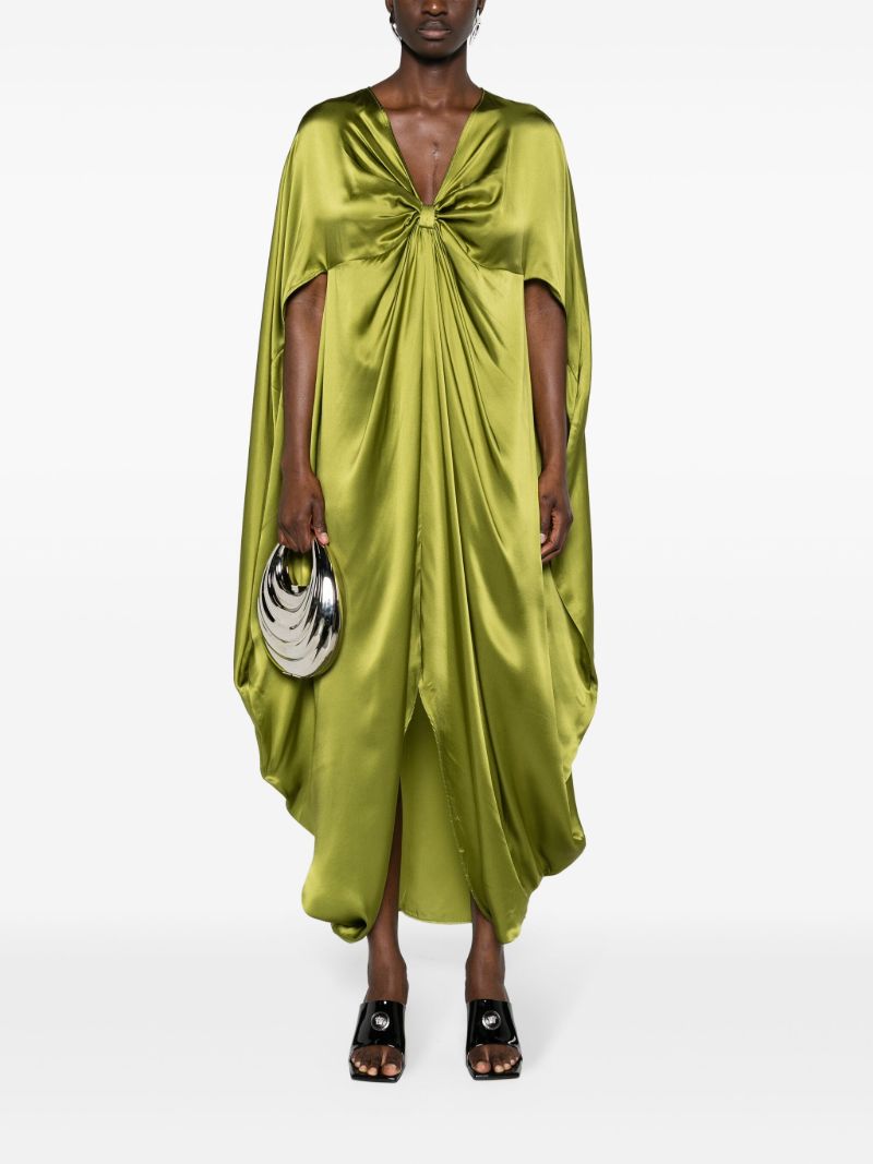 Green Azores Silk-satin Dress