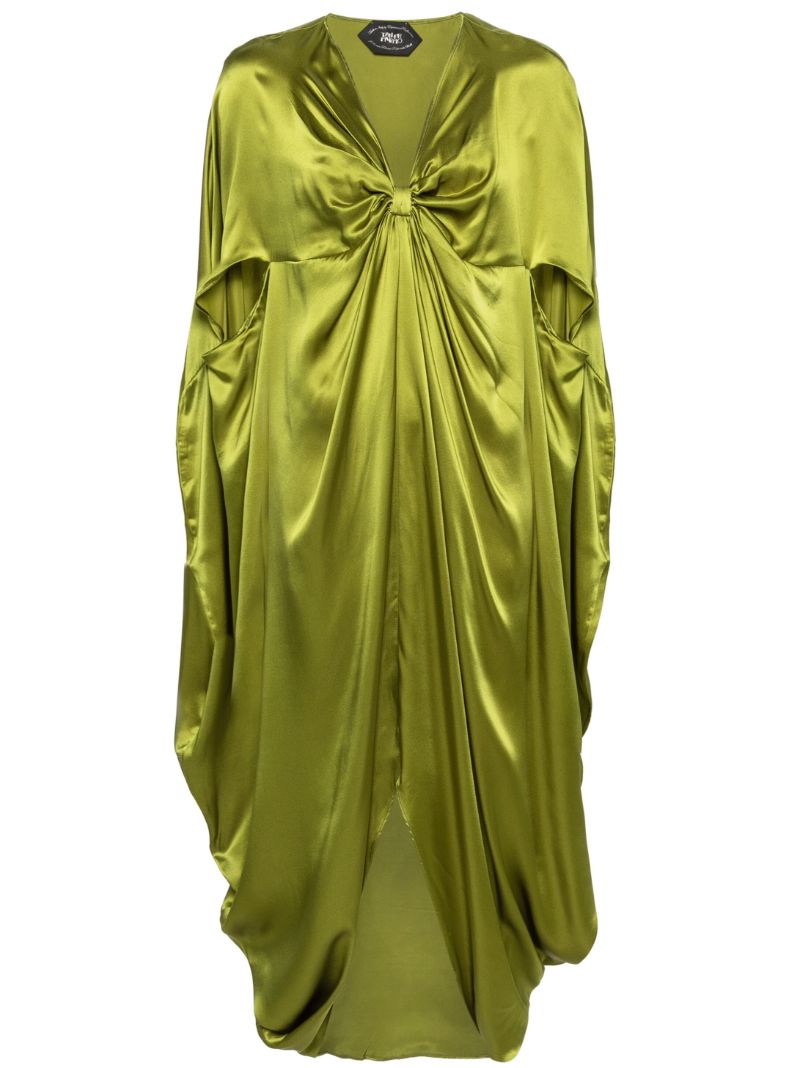 Green Azores Silk-satin Dress