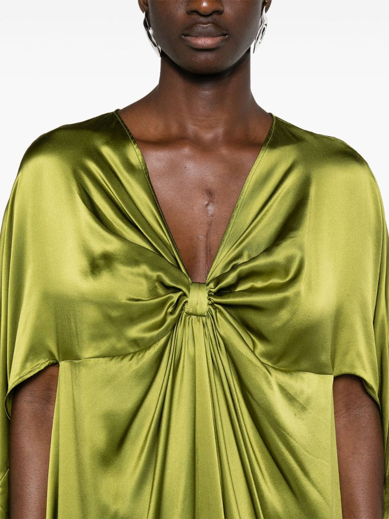 Green Azores Silk-satin Dress