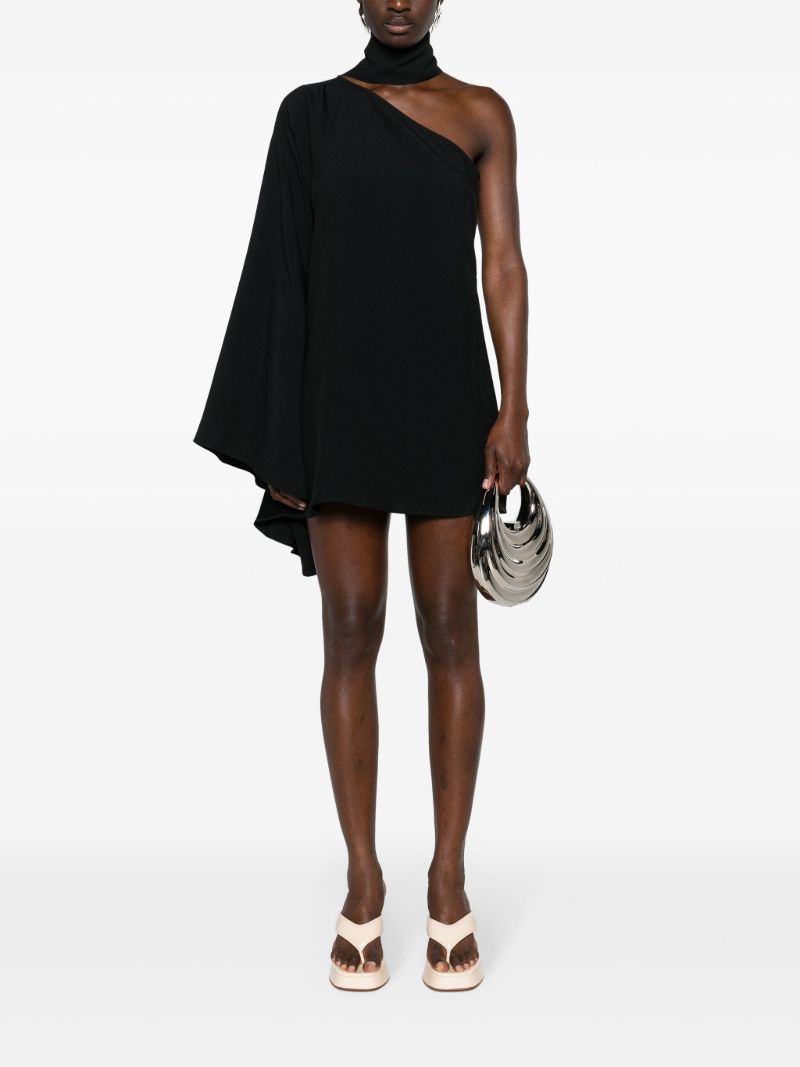 Black Mini Balear One-shoulder Dress
