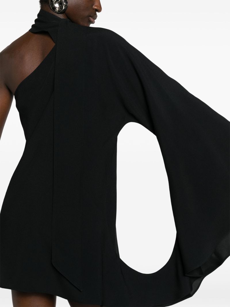 Black Mini Balear One-shoulder Dress