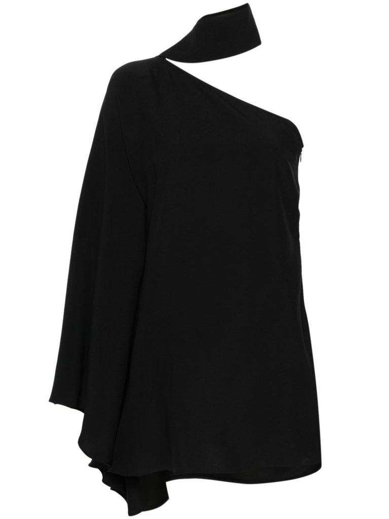 Black Mini Balear One-shoulder Dress