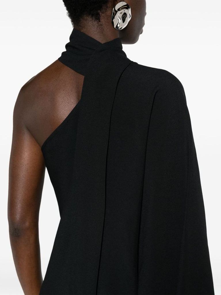 Black Mini Balear One-shoulder Dress
