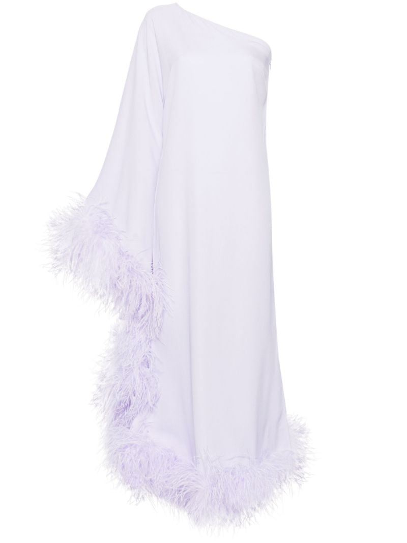 Purple Balear Feather-trimmed Gown