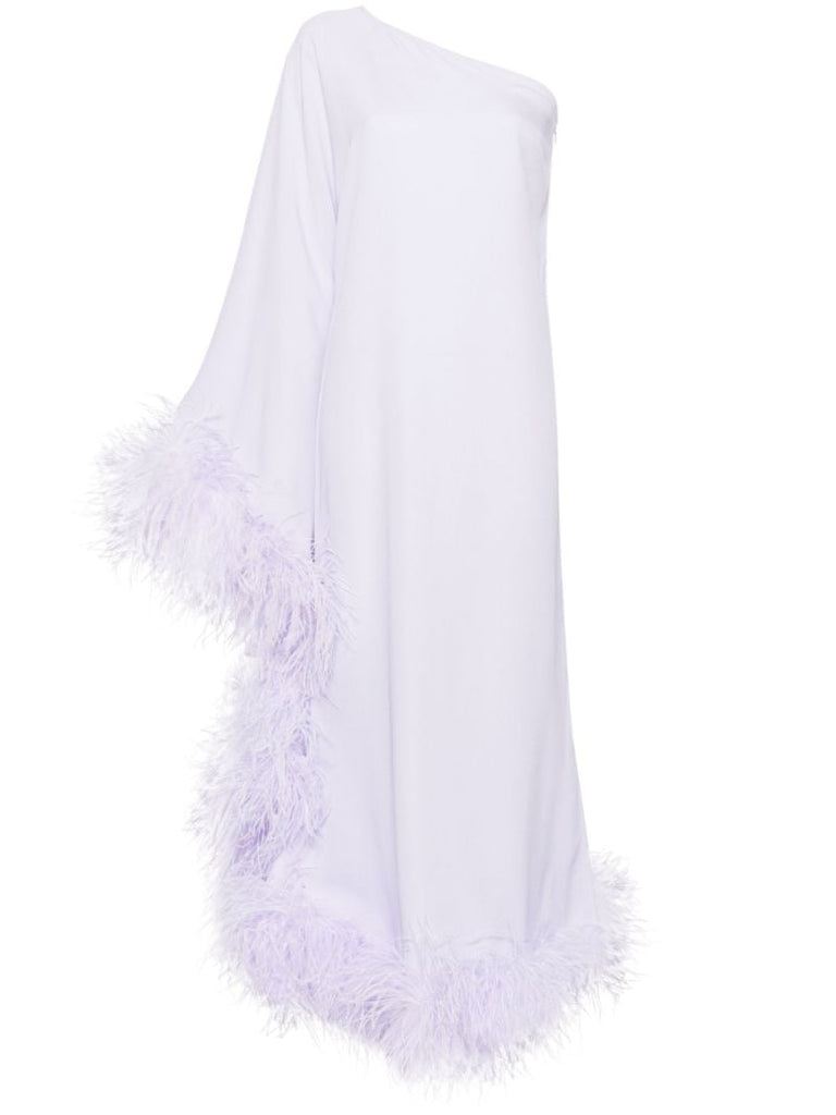 Purple Balear Feather-trimmed Gown