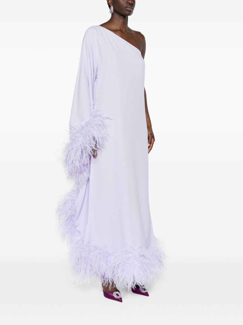 Purple Balear Feather-trimmed Gown