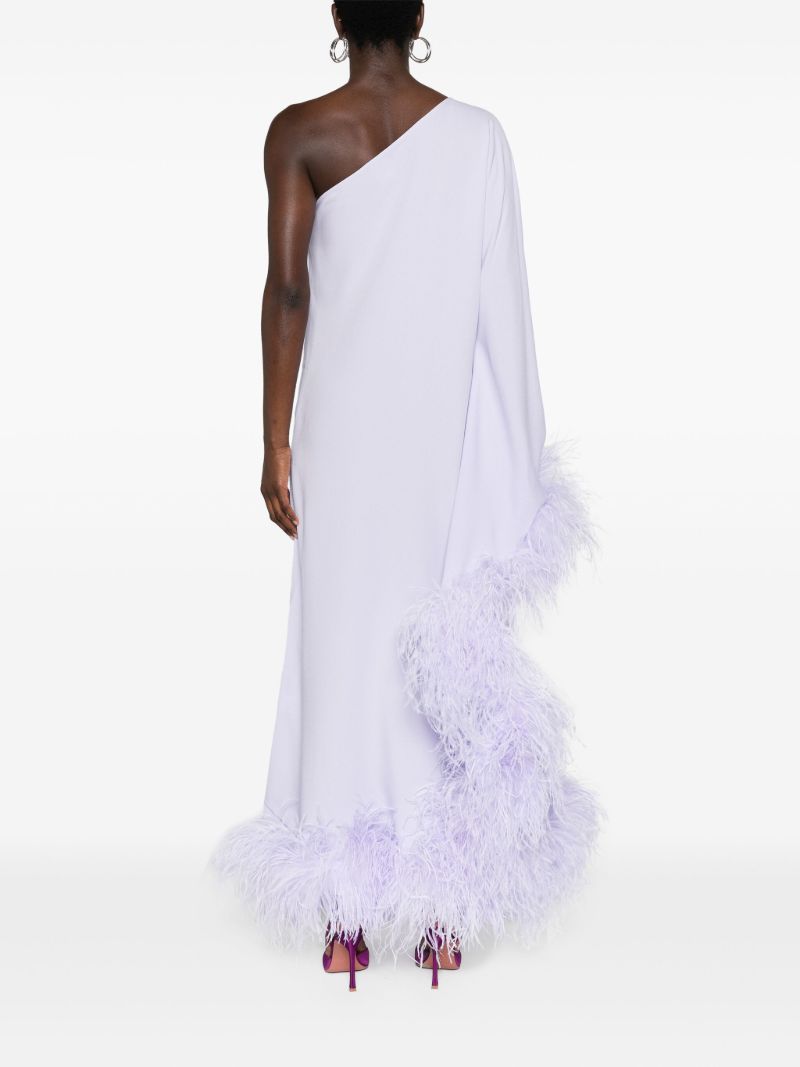 Purple Balear Feather-trimmed Gown