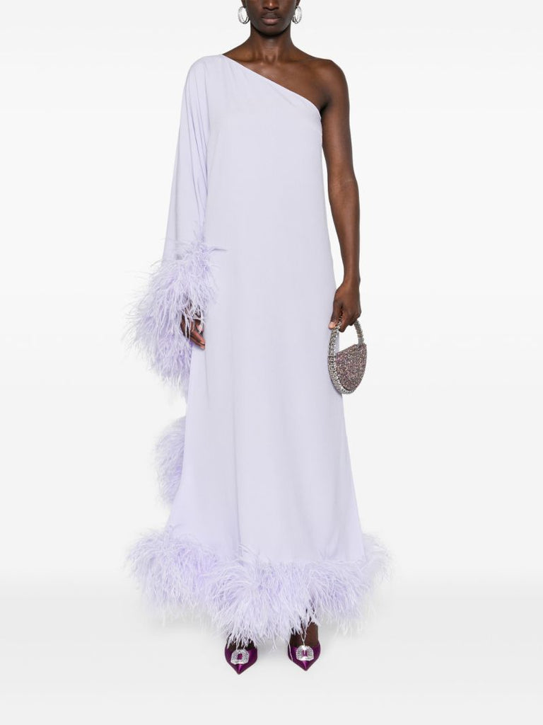 Purple Balear Feather-trimmed Gown