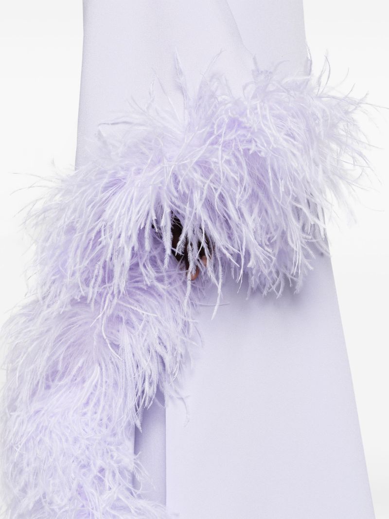 Purple Balear Feather-trimmed Gown