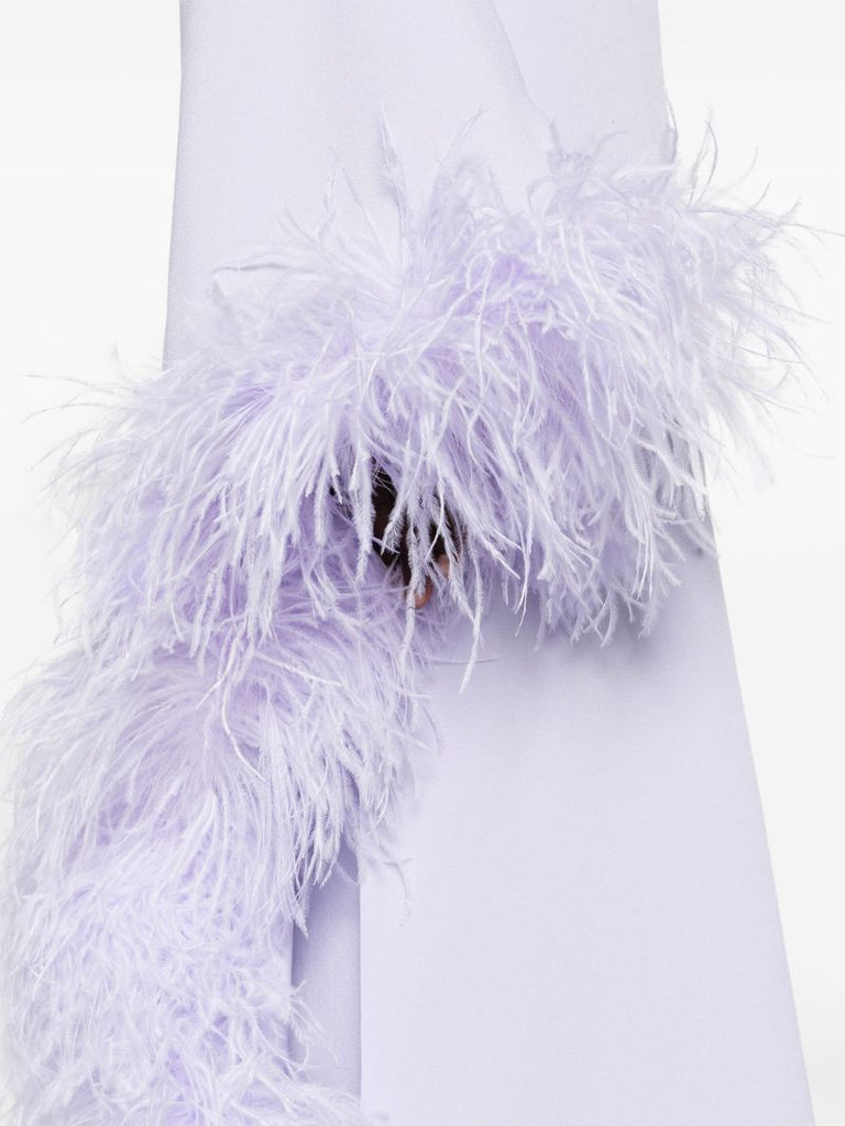 Purple Balear Feather-trimmed Gown