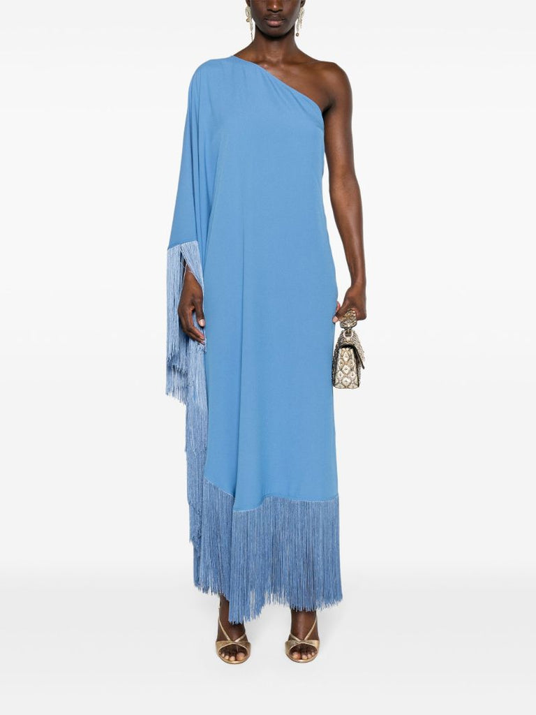 Blue Spritz Fringed Midi Dress