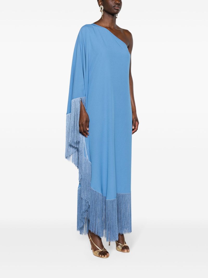 Blue Spritz Fringed Midi Dress
