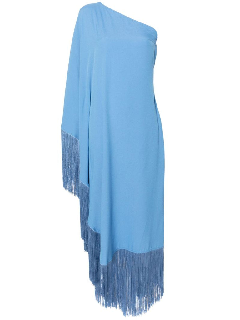 Blue Spritz Fringed Midi Dress
