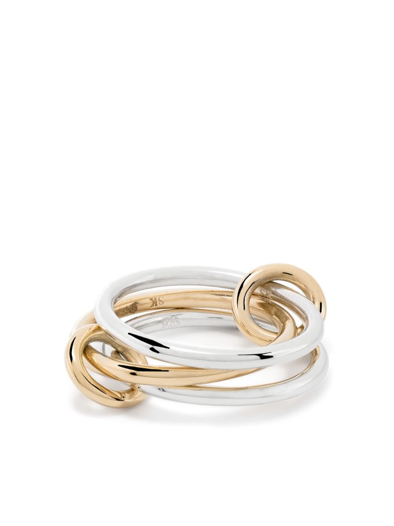 18k Yellow Gold and Sterling Silver Solarium Sy Ring