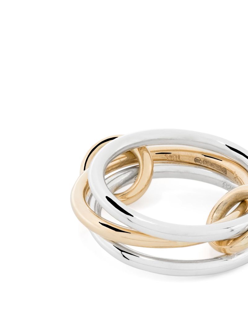 18k Yellow Gold and Sterling Silver Solarium Sy Ring