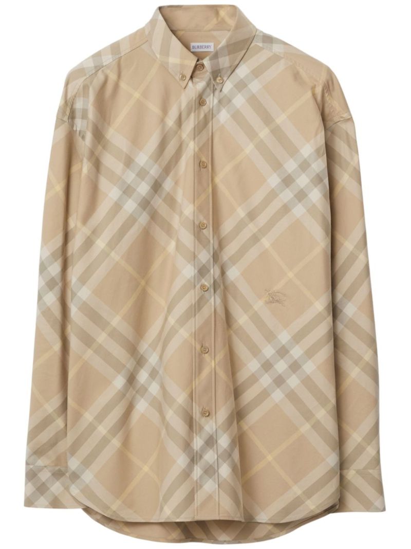 Neutral Checked Cotton Shirt