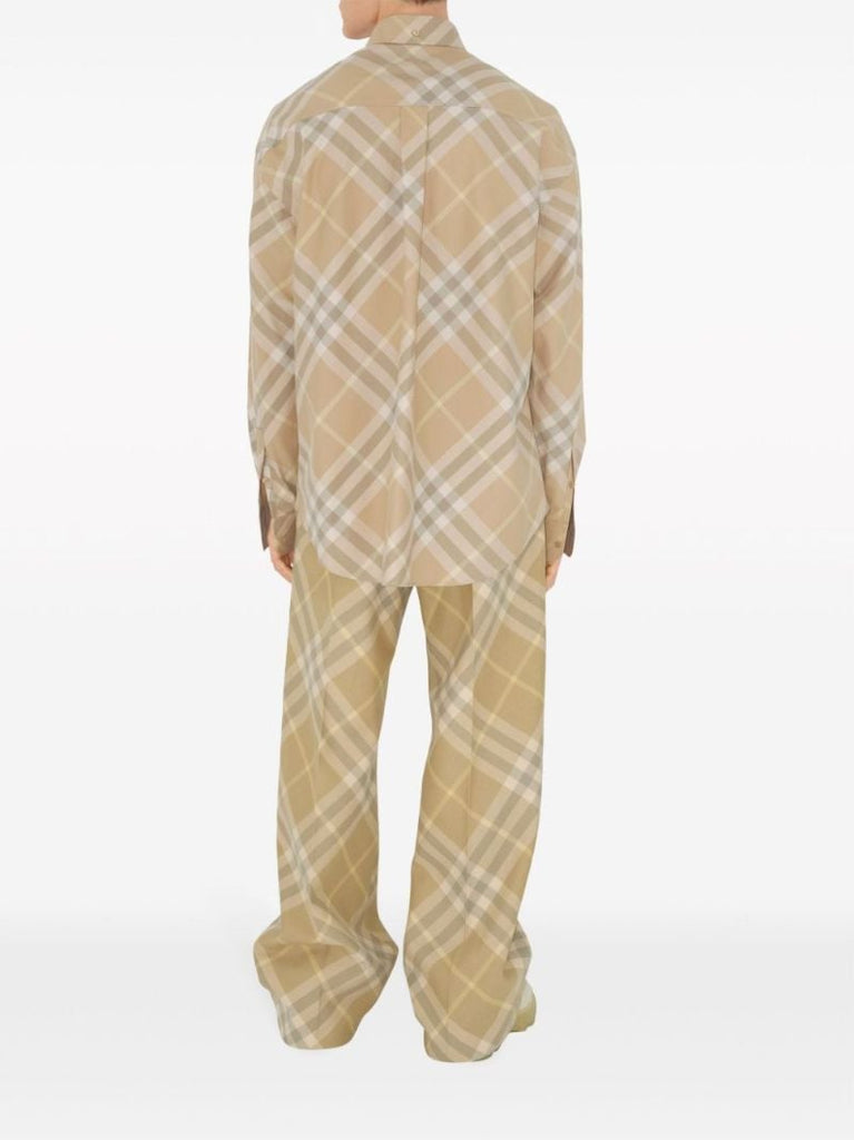 Neutral Checked Cotton Shirt