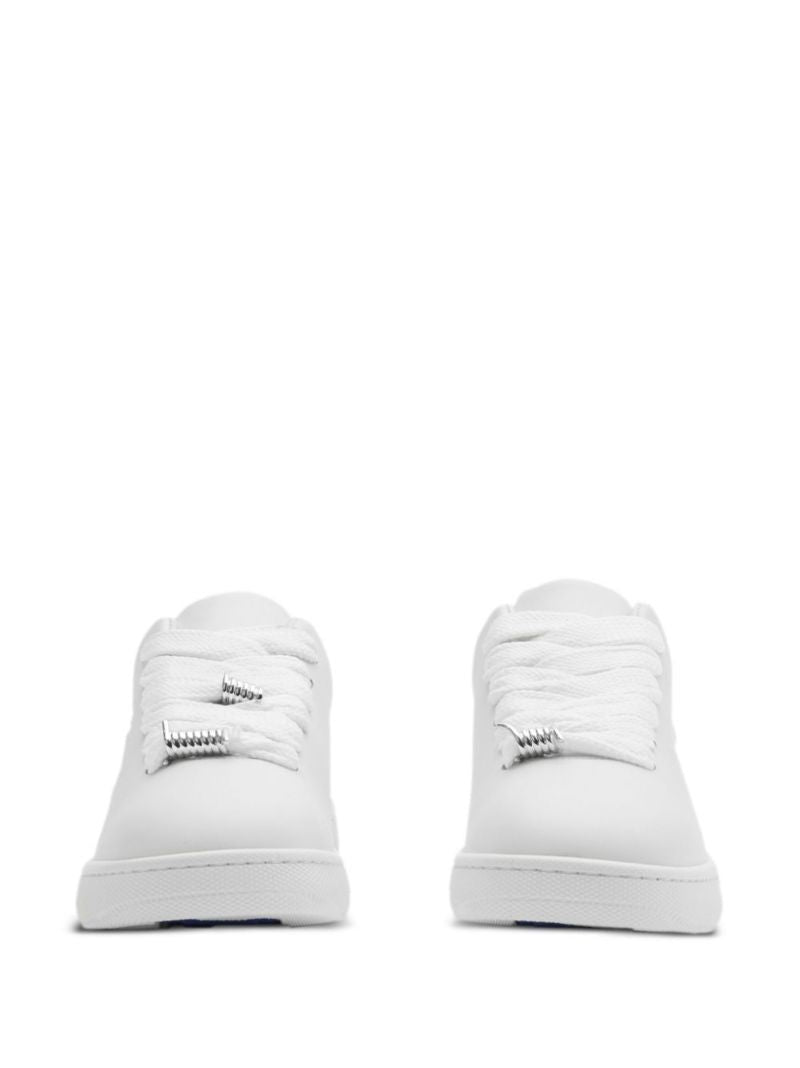 White Box Logo Debossed Sneakers