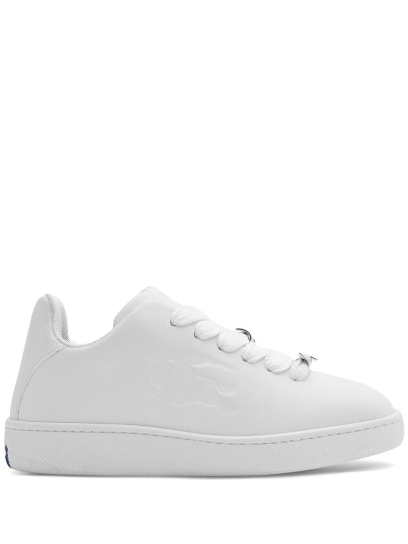 White Box Logo Debossed Sneakers