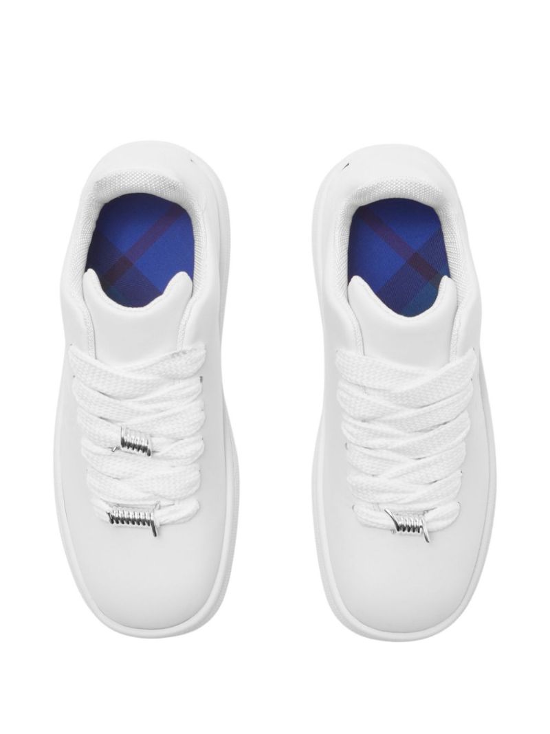 White Box Logo Debossed Sneakers
