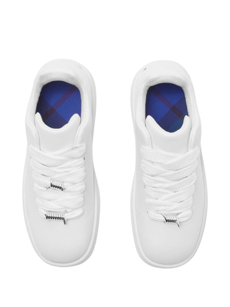 White Box Logo Debossed Sneakers