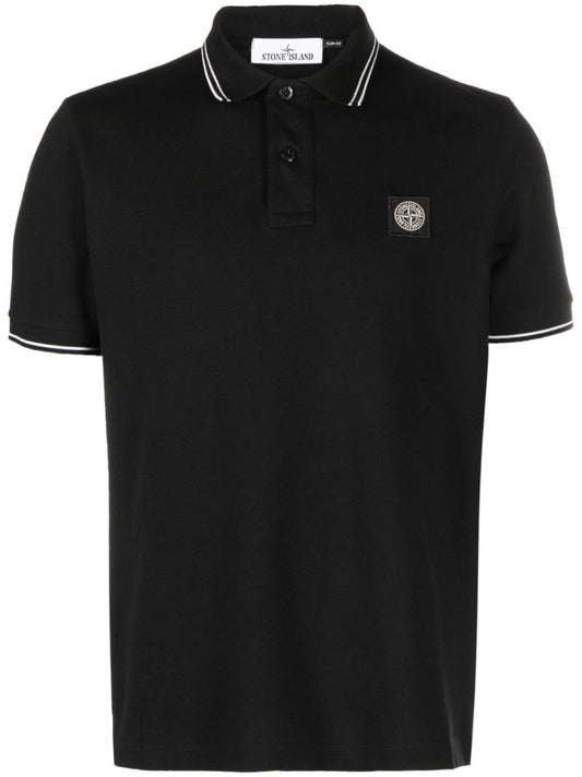 Black Organic-cotton Polo Shirt