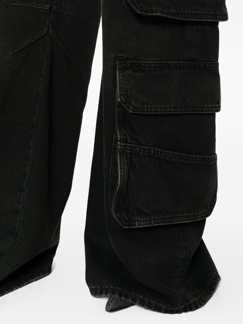 Black D-sire Wide-leg Cargo Jeans
