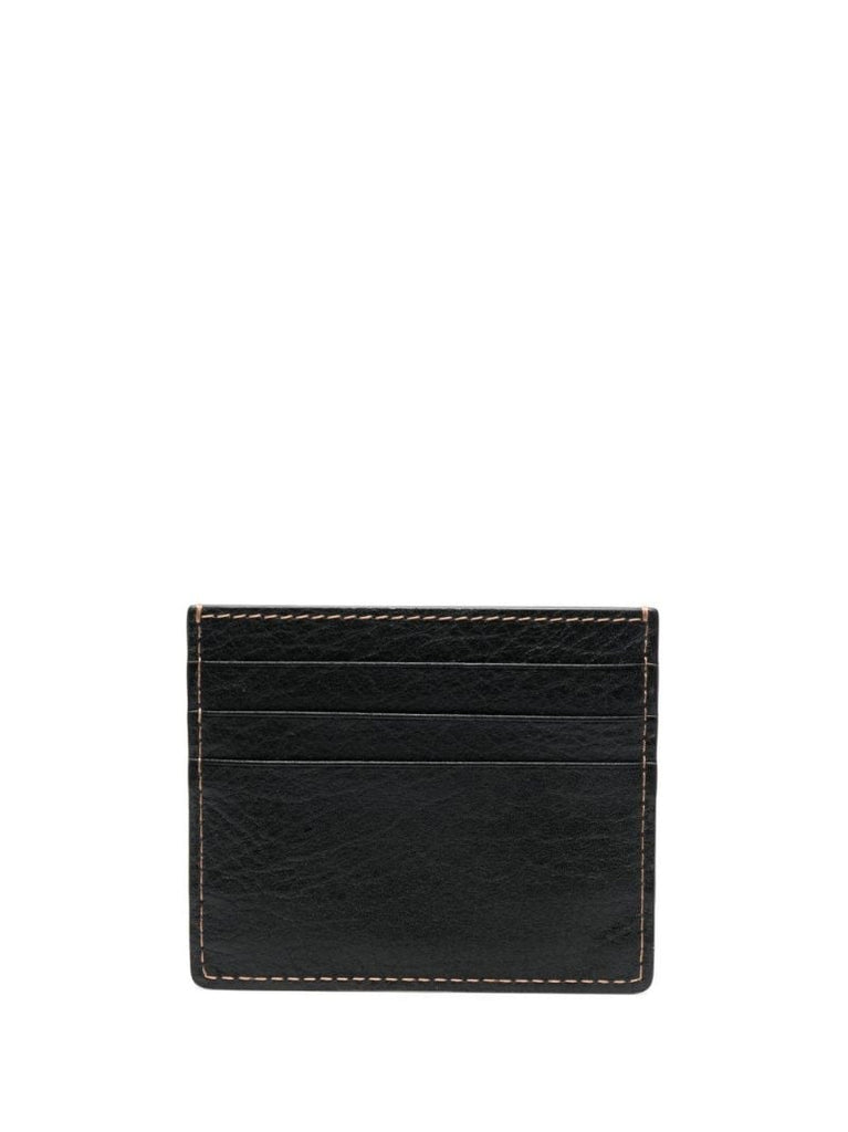 Black Logo Leather Card Holder