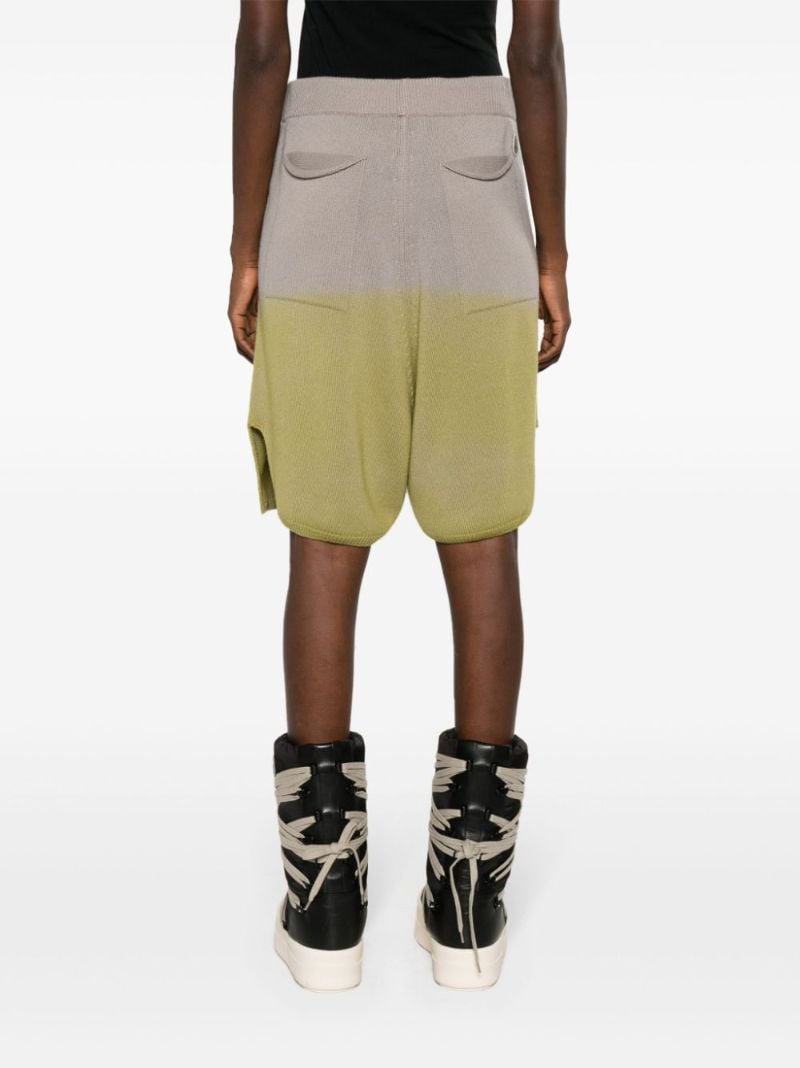 Green OmbrÃ_x0083_Â©-effect Knitted Shorts