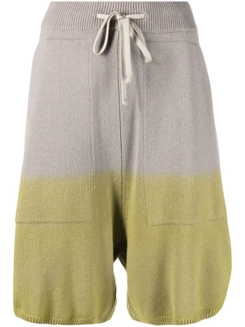 Green OmbrÃ_x0083_Â©-effect Knitted Shorts