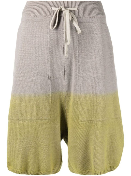 Green OmbrÃ_x0083_Â©-effect Knitted Shorts