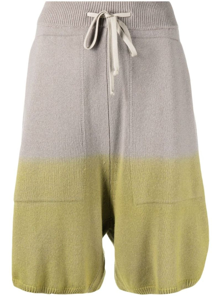Green OmbrÃ_x0083_Â©-effect Knitted Shorts