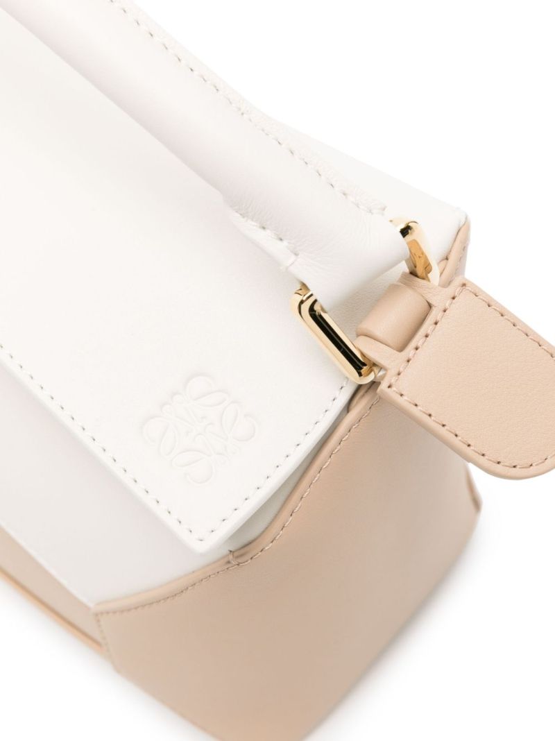 Neutral Puzzle Small Leather Top Handle Bag