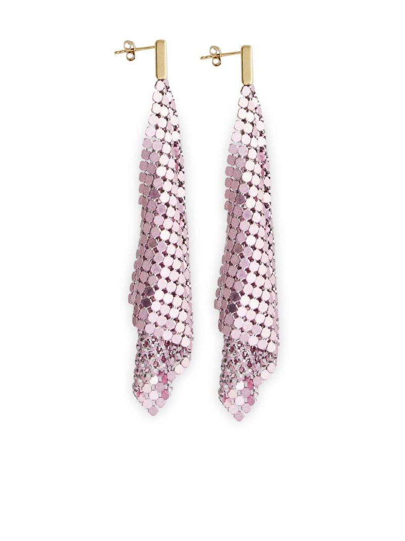 Pink Chainmail Drop Earrings