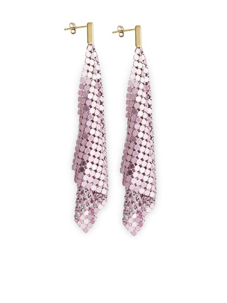 Pink Chainmail Drop Earrings