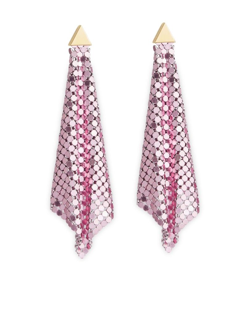 Pink Chainmail Drop Earrings