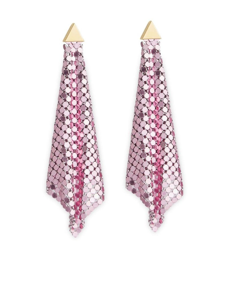 Pink Chainmail Drop Earrings