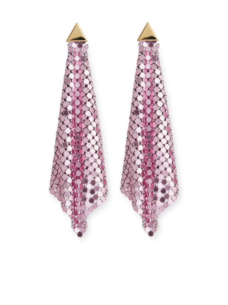 Pink Chainmail Drop Earrings