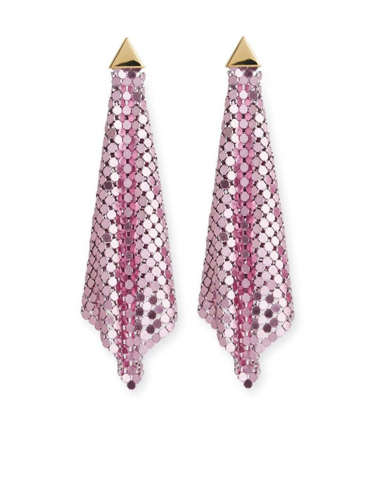 Pink Chainmail Drop Earrings
