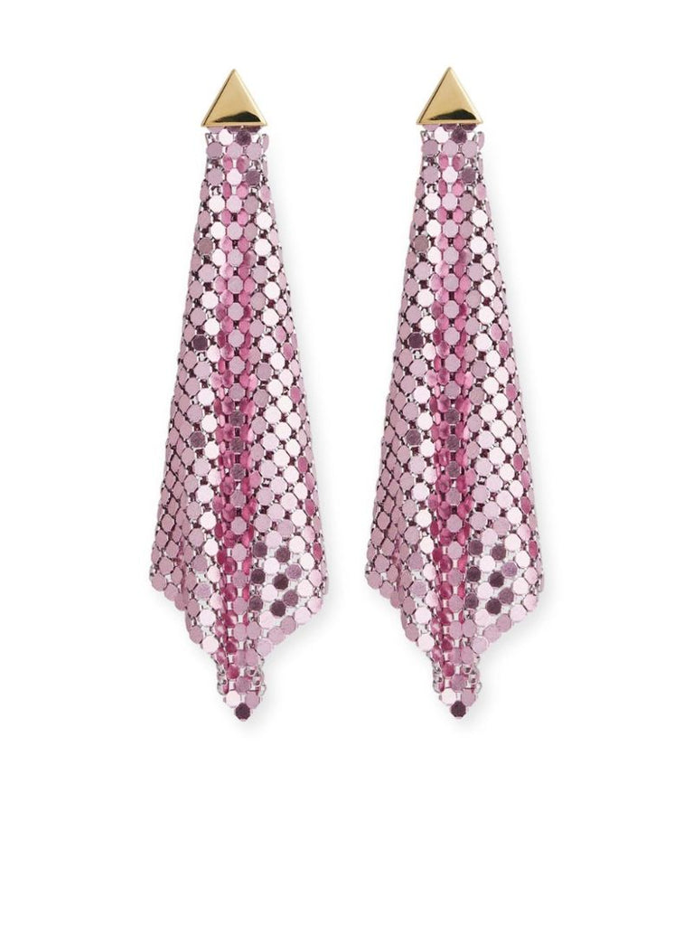 Pink Chainmail Drop Earrings