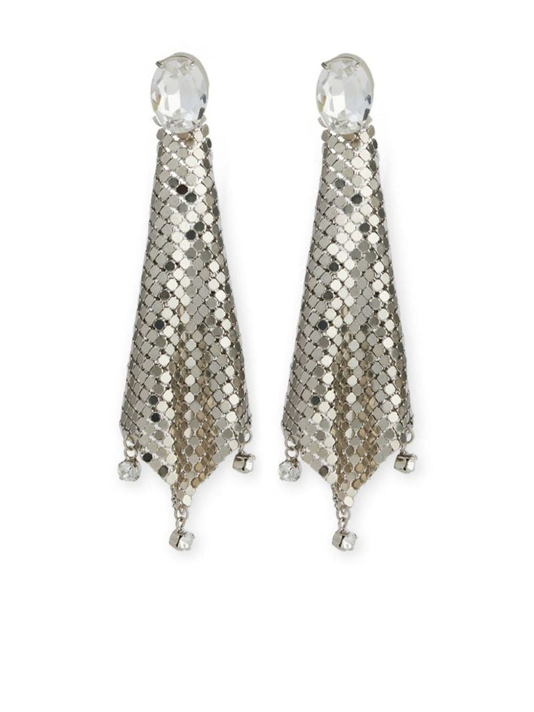 Silver-tone Chainmail Drop Earrings