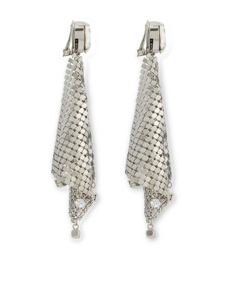 Silver-tone Chainmail Drop Earrings