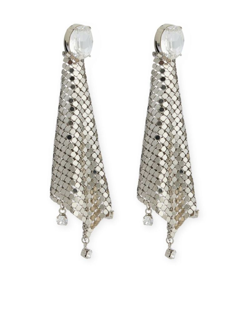 Silver-tone Chainmail Drop Earrings