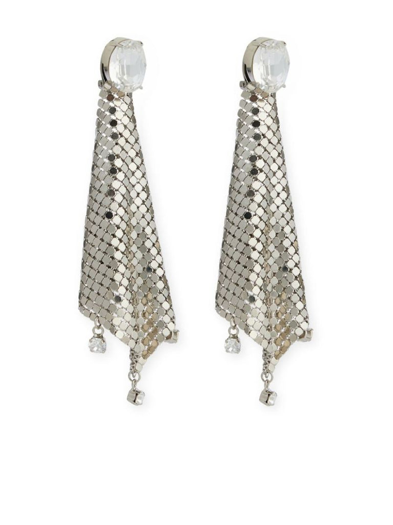 Silver-tone Chainmail Drop Earrings